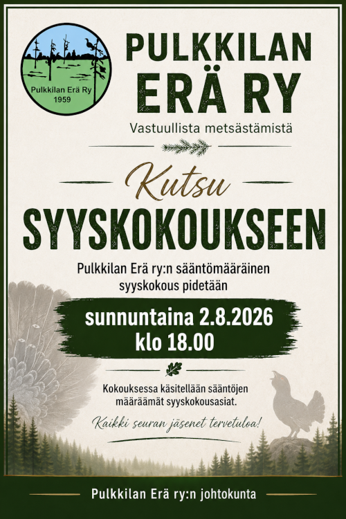 Syyskokous 2026 2.8.2026 klo. 18.00 